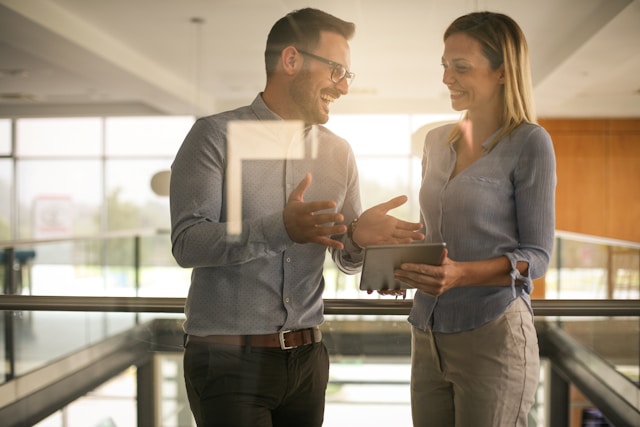 colleagues talking